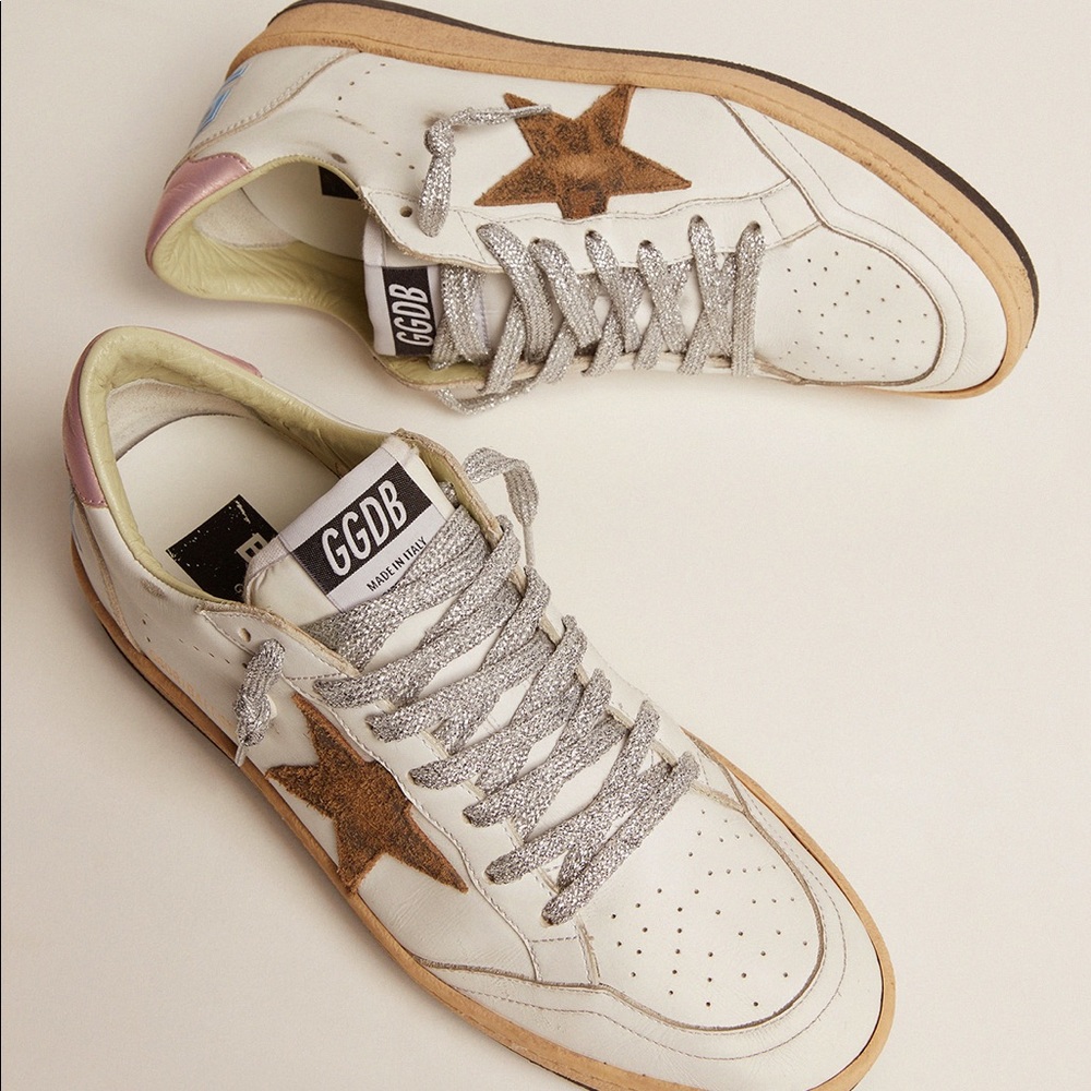 Golden Goose Ball Star sneakers with leopard-print star